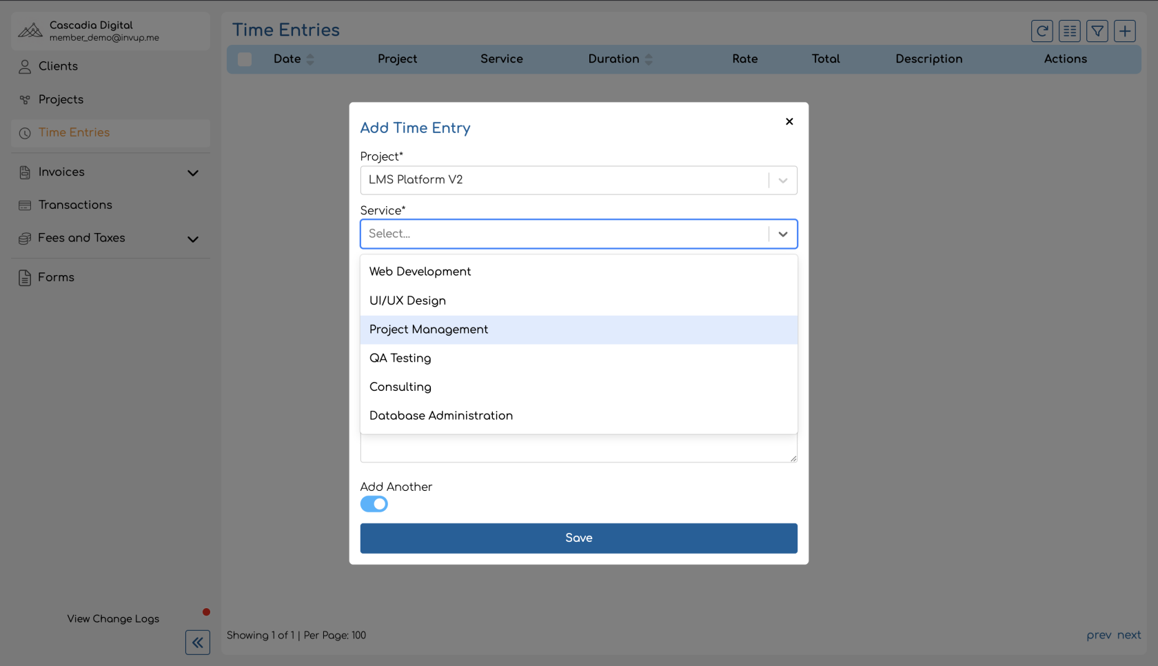 Member - Add Service Time Entry in Dashboard.png