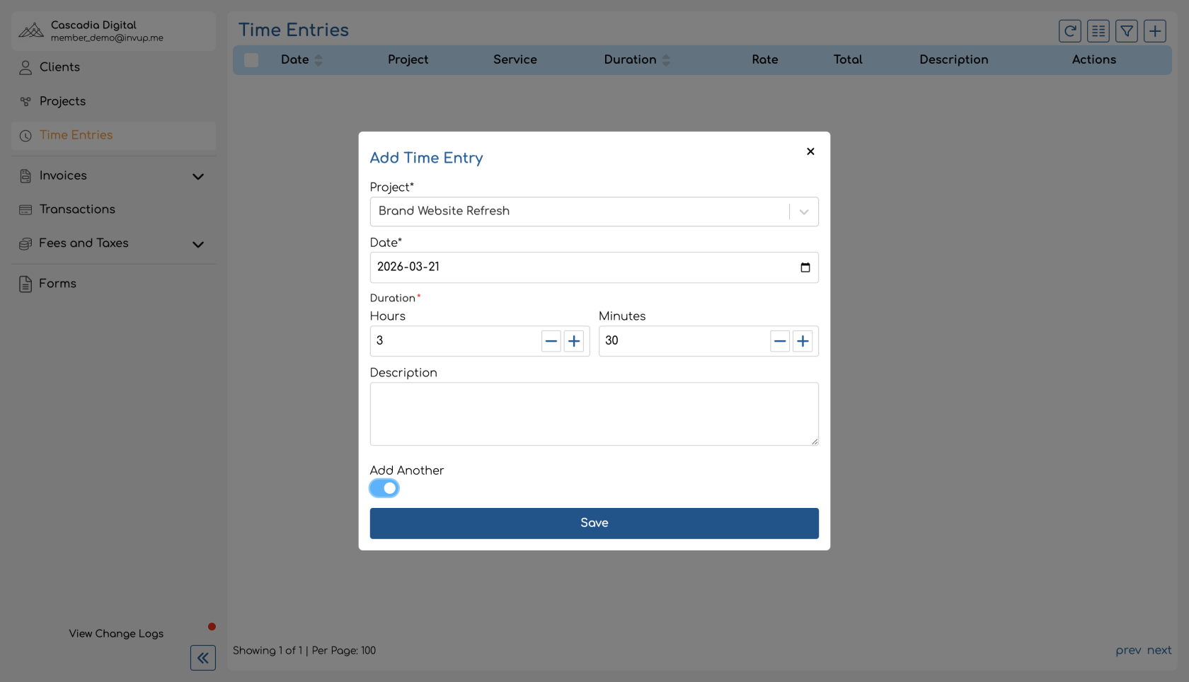 Member - Add Time Entry in Dashboard.png