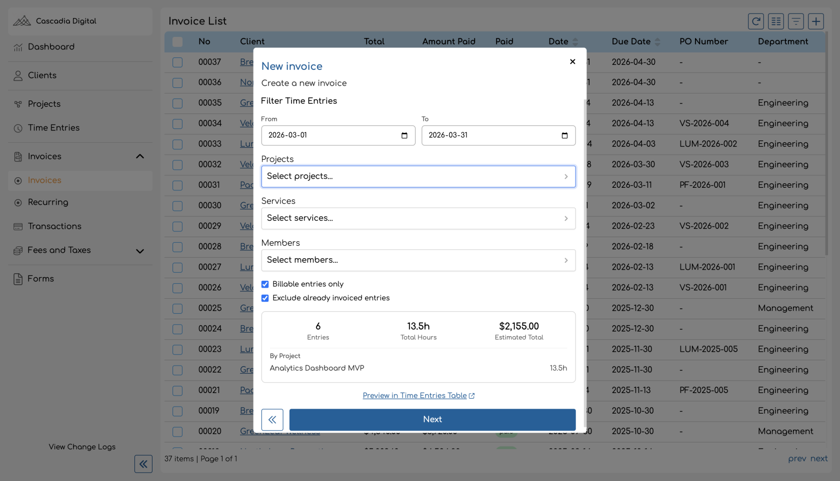 Admin - Create Invoice Filter Time Entries.png